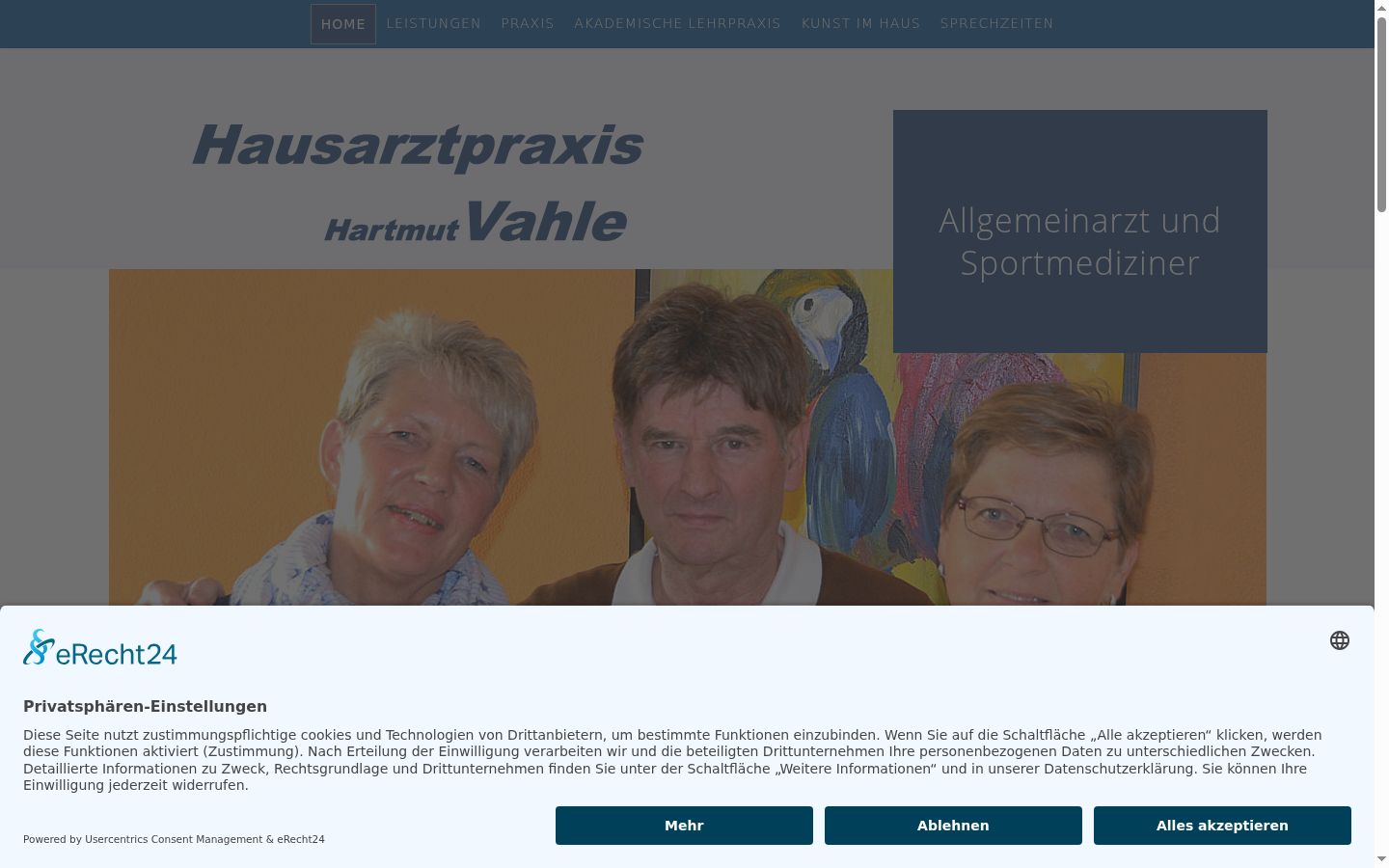 Screenshot del banner di consenso mostrato prima di qualsiasi interazione