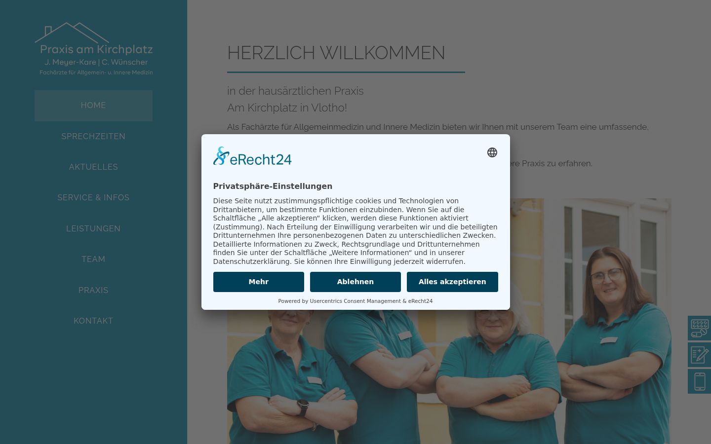 Screenshot del banner di consenso mostrato prima di qualsiasi interazione