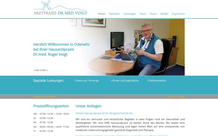 Snímek obrazovky hausarztpraxis-voigt-oderwitz.de