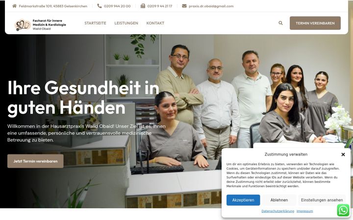 Screenshot of hausarztpraxis-walid-obaid.de