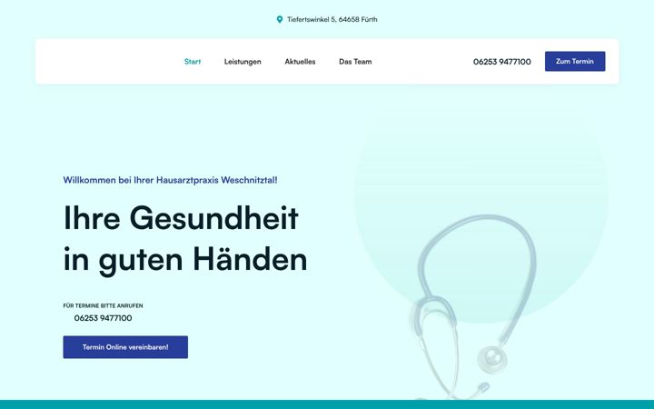 Screenshot of hausarztpraxis-weschnitztal.de