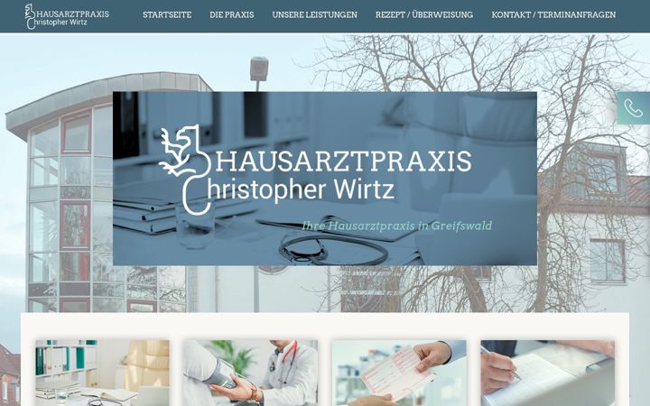 Snímek obrazovky hausarztpraxis-wirtz.de