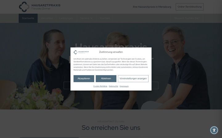 Snímek obrazovky hausarztpraxis-zimmer.de