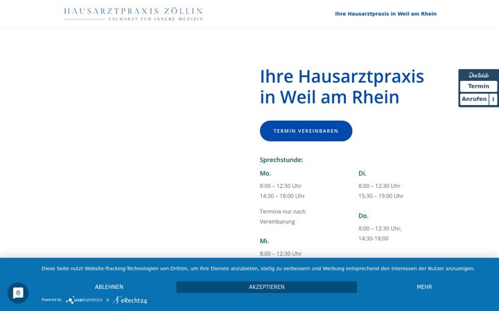 Snímek obrazovky hausarztpraxis-zoellin.de