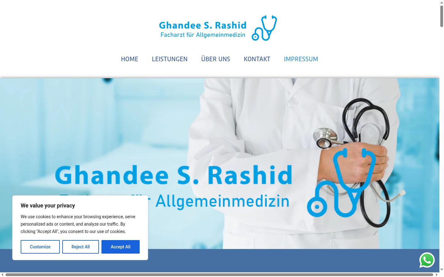 Screenshot of the consent banner shown before any interaction