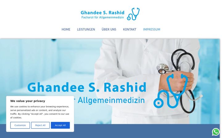 Screenshot of hausarztpraxisrashid.de