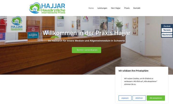 Screenshot of hausarztschwerte-hajjar.de
