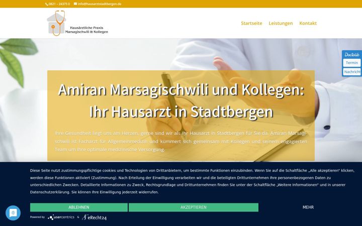 Screenshot of hausarztstadtbergen.de