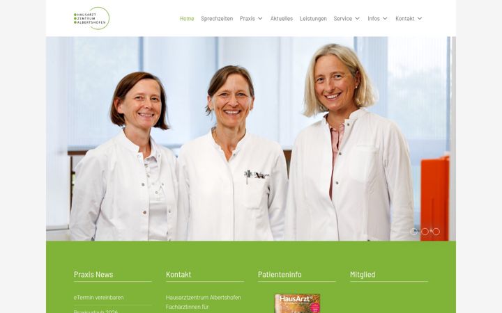 Snímek obrazovky hausarztzentrum-albertshofen.de
