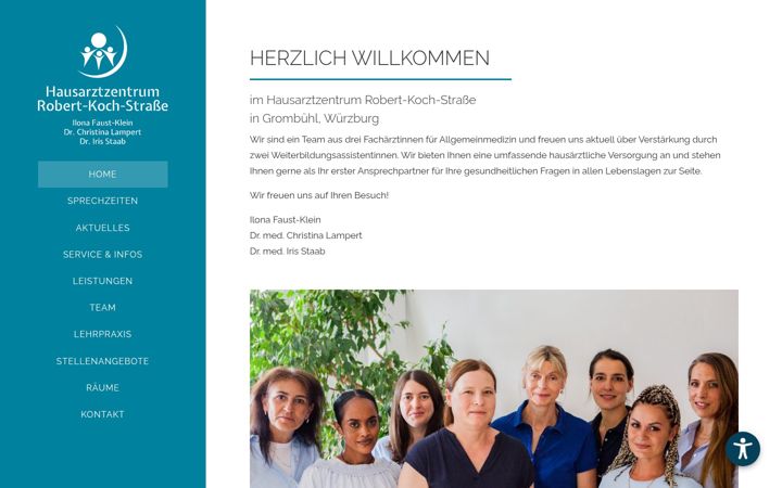 Snímek obrazovky hausarztzentrum-grombuehl.de