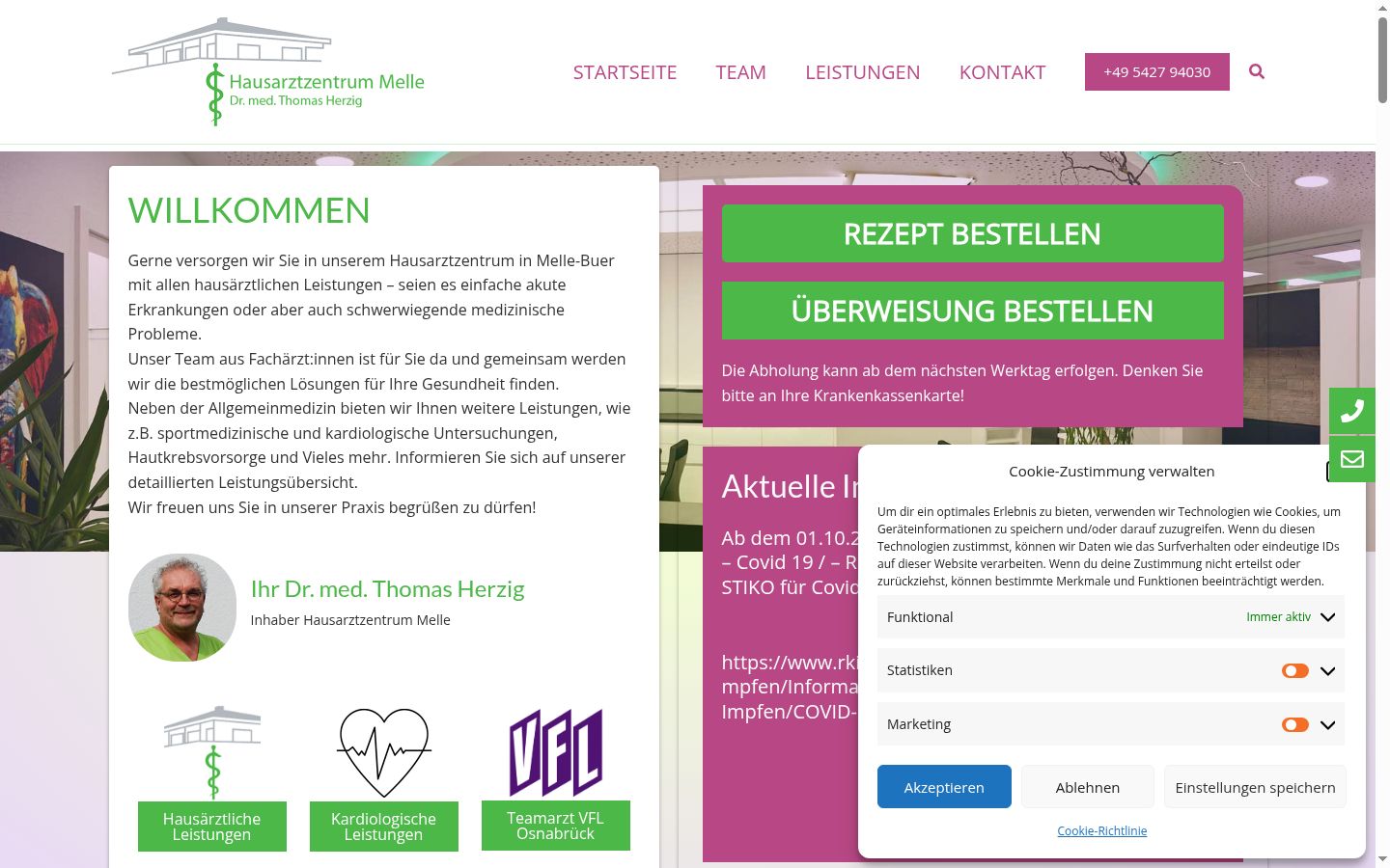 Screenshot of the consent banner shown before any interaction