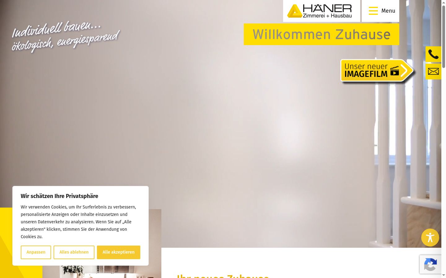 Screenshot del banner di consenso mostrato prima di qualsiasi interazione
