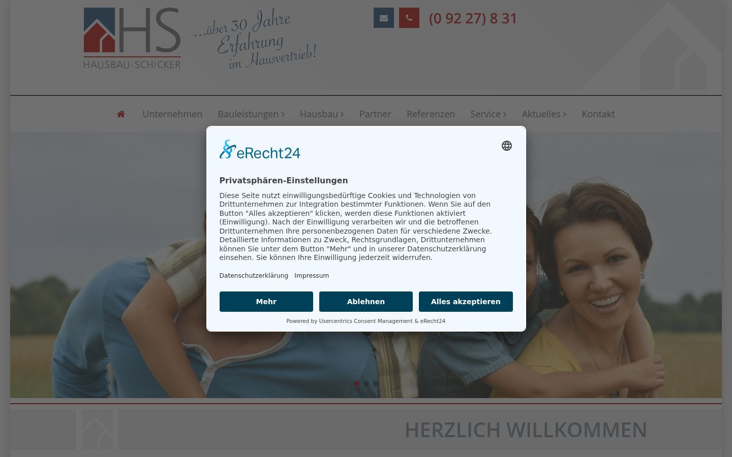 Screenshot of the consent banner shown before any interaction