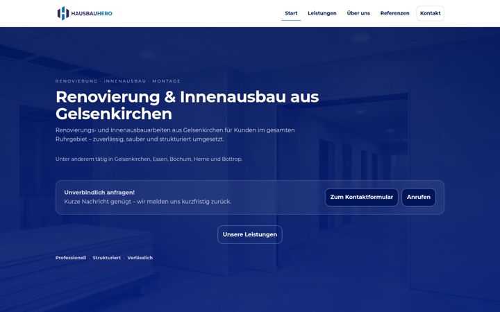 Screenshot of hausbauhero-gmbh.de