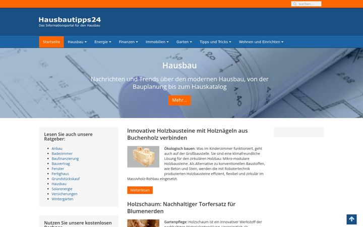 Screenshot di hausbautipps24.de