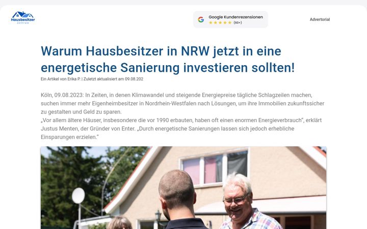 Screenshot of hausbesitzer-zentrale.de