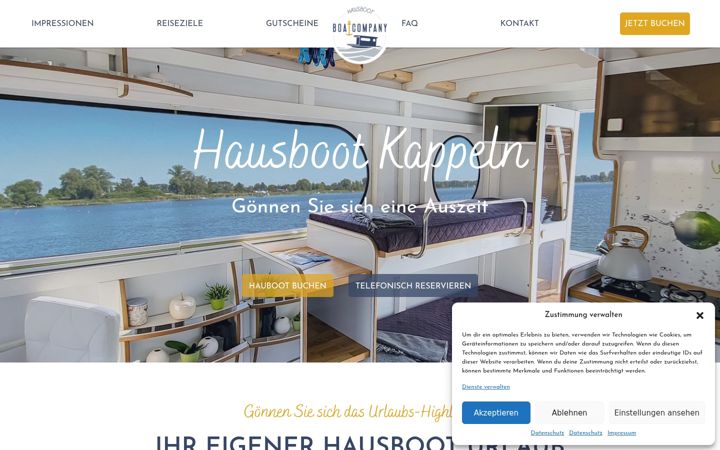 Screenshot of hausboot-kappeln.de