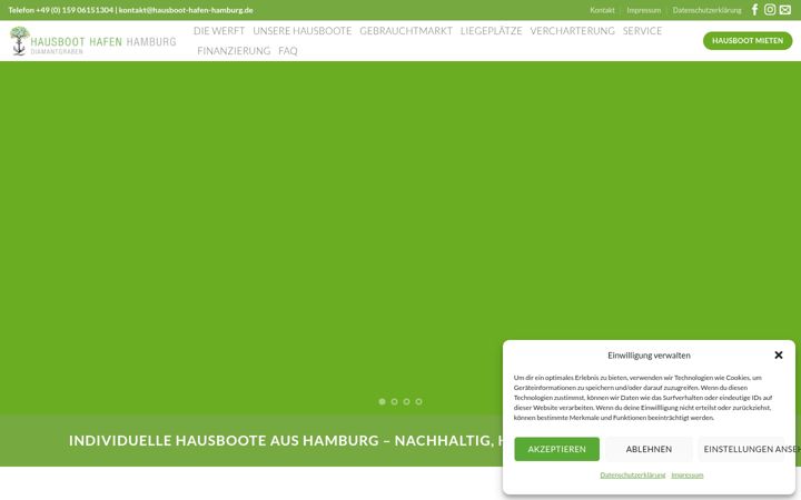 Screenshot di hausboot-manufaktur-hamburg.de