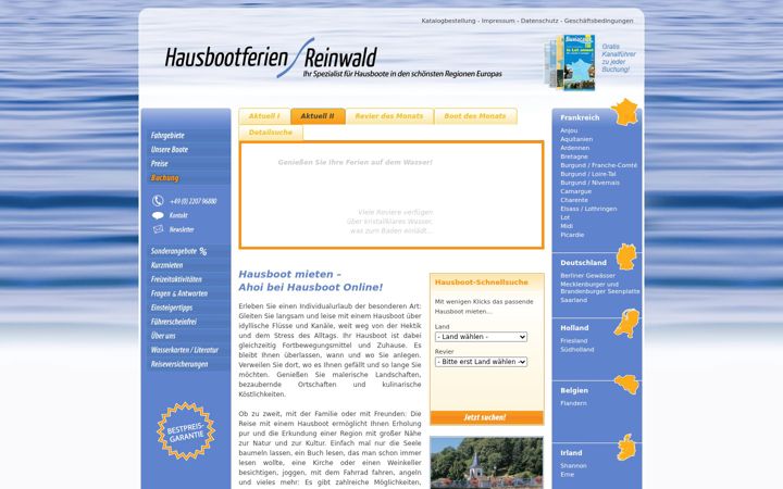 Screenshot of hausboot-online.de