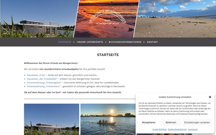 Screenshot of hausboote-im-wangermeer.de