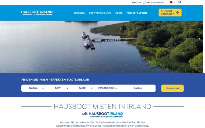 Screenshot of hausbootirland.de
