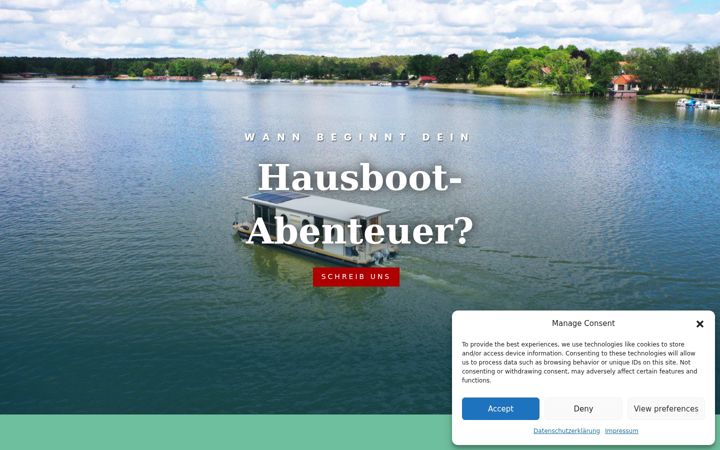 Screenshot of hausbooturlaub-mv.de