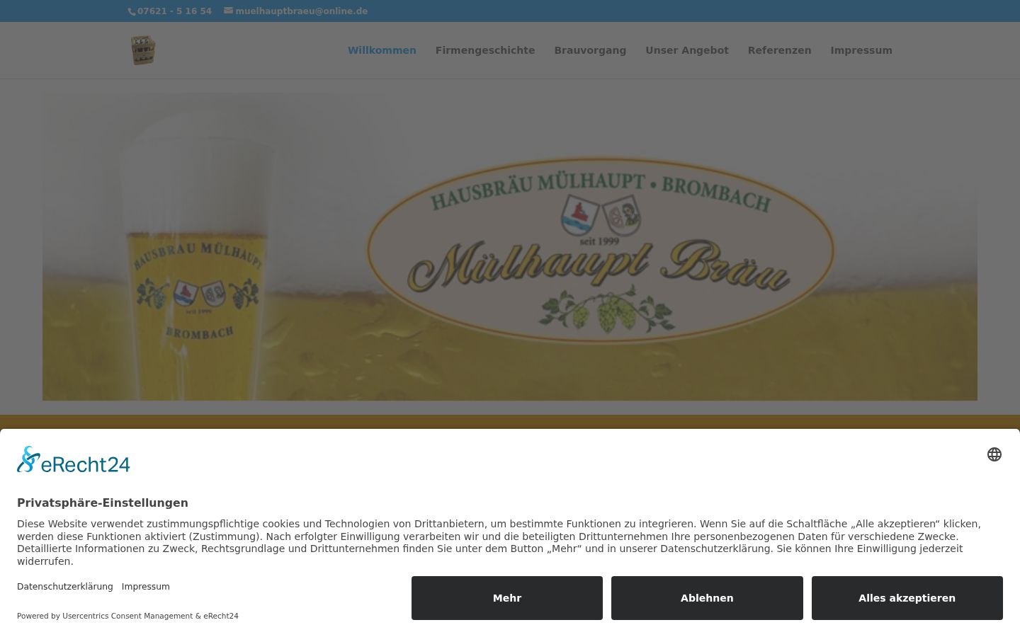 Screenshot del banner di consenso mostrato prima di qualsiasi interazione