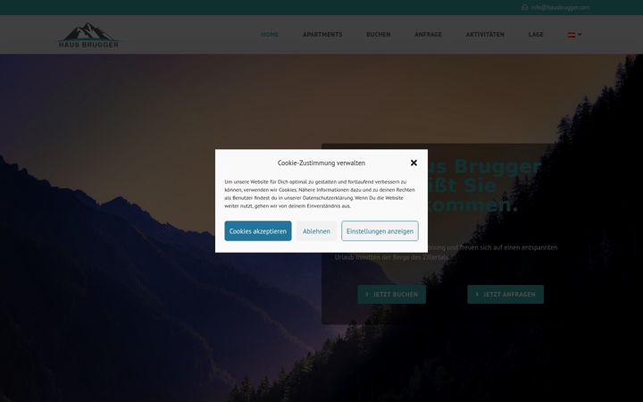 Screenshot of hausbrugger.com