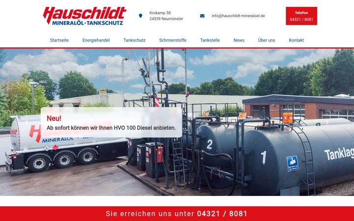 Screenshot of hauschildt-mineraloel.com
