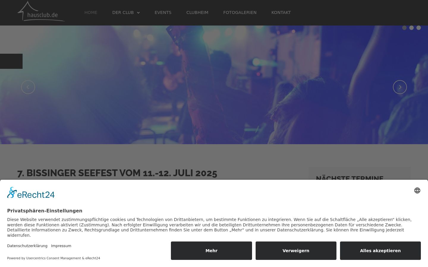 Screenshot des Einwilligungsbanners vor jeglicher Interaktion