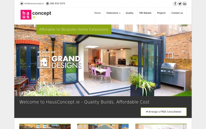 Screenshot of hausconcept.ie