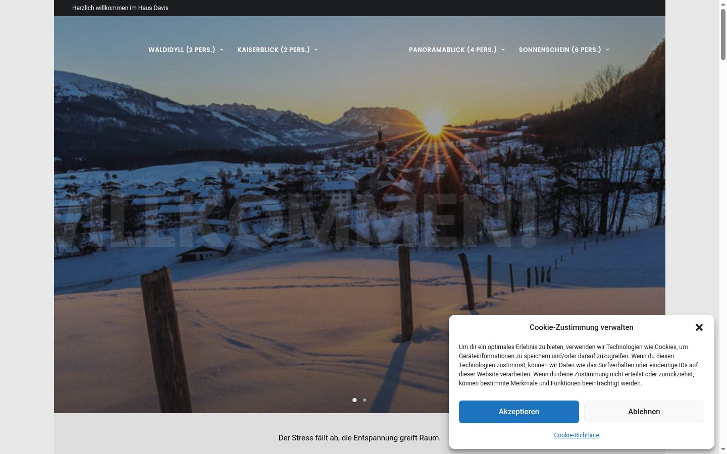 Screenshot del banner di consenso mostrato prima di qualsiasi interazione