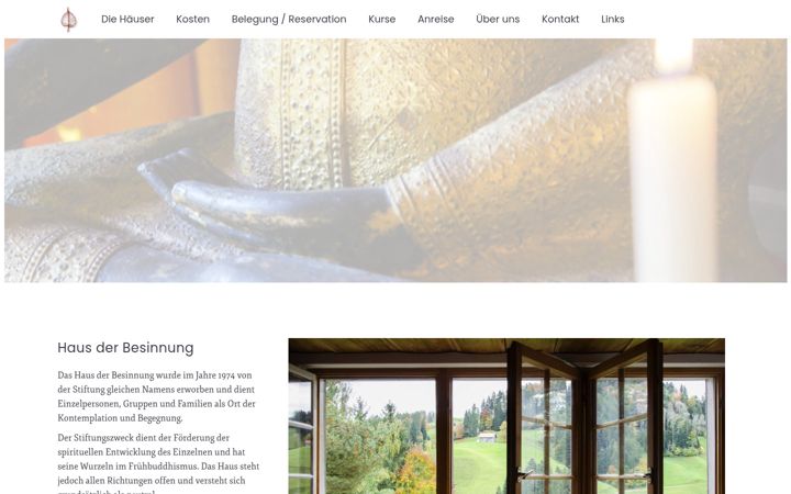 Screenshot of hausderbesinnung.ch