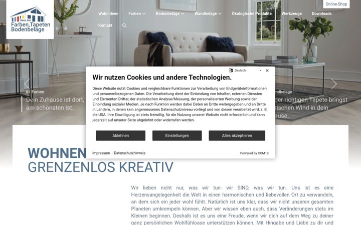 Screenshot di hausderfarben.de