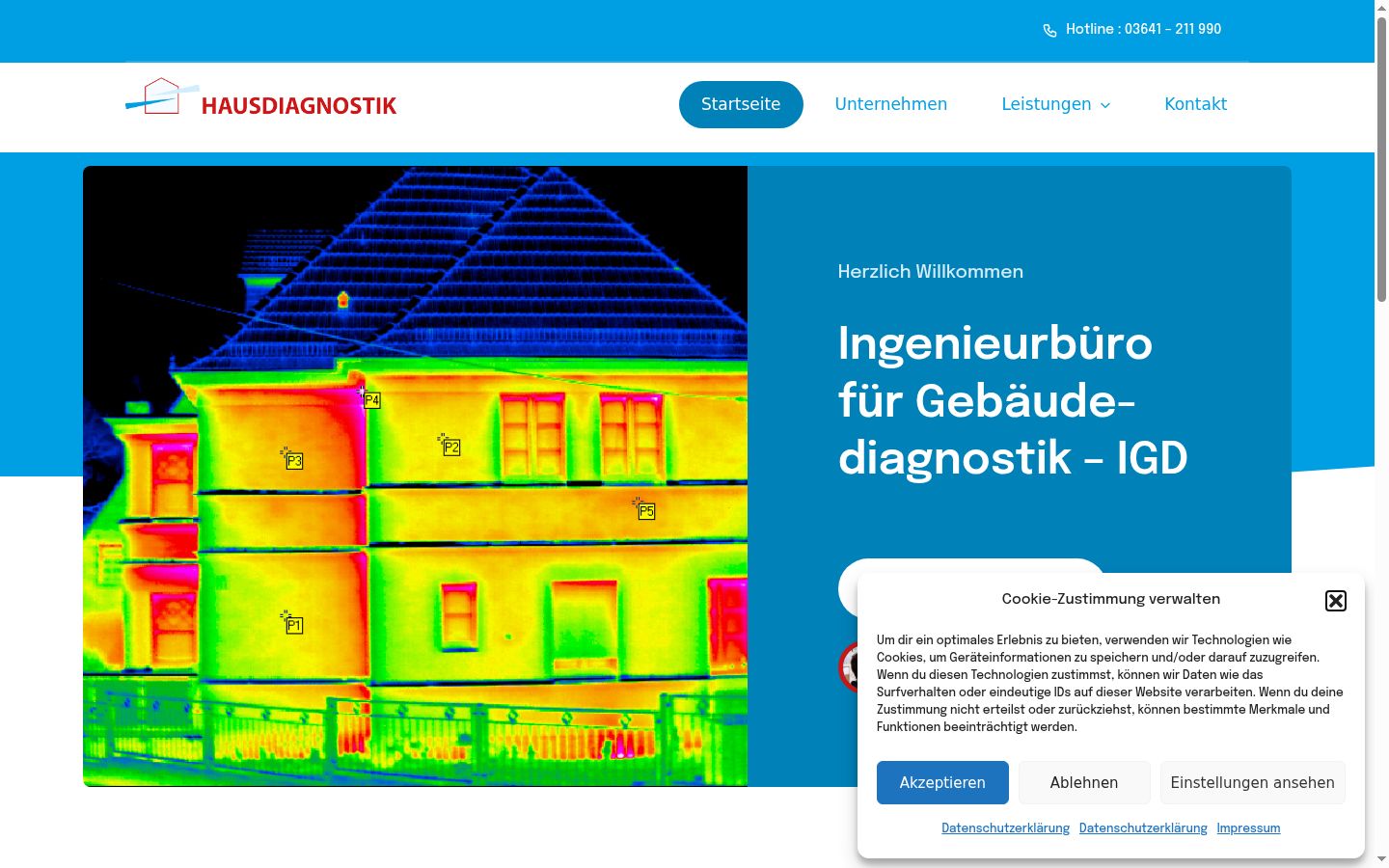 Screenshot des Einwilligungsbanners vor jeglicher Interaktion