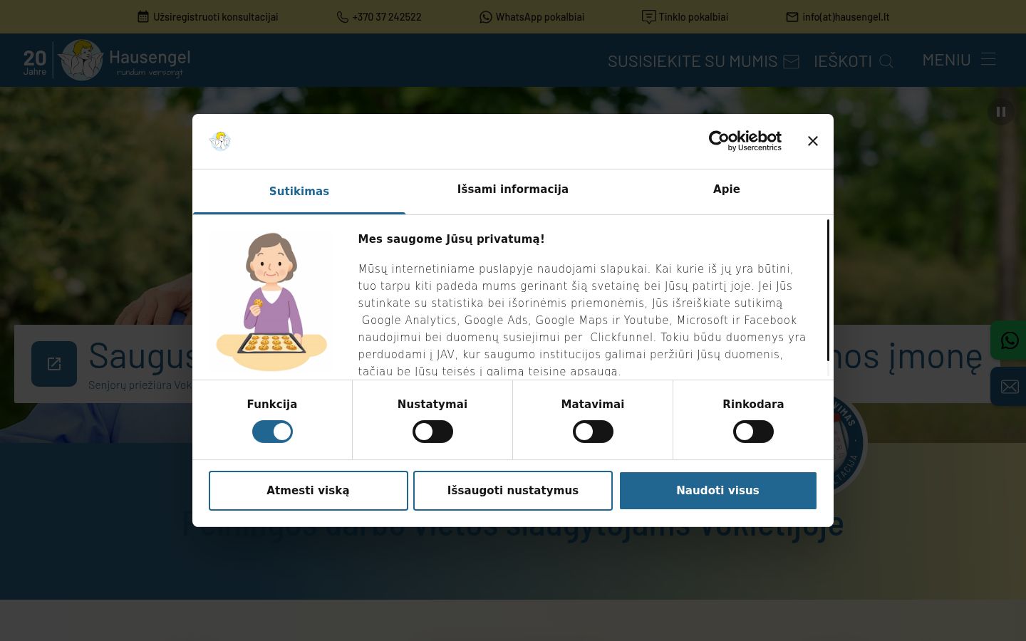 Screenshot of the consent banner shown before any interaction