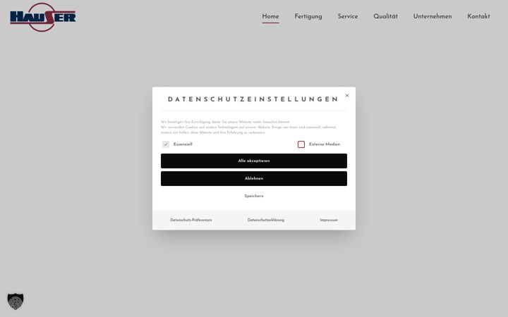 Screenshot di hauser-praezision.de