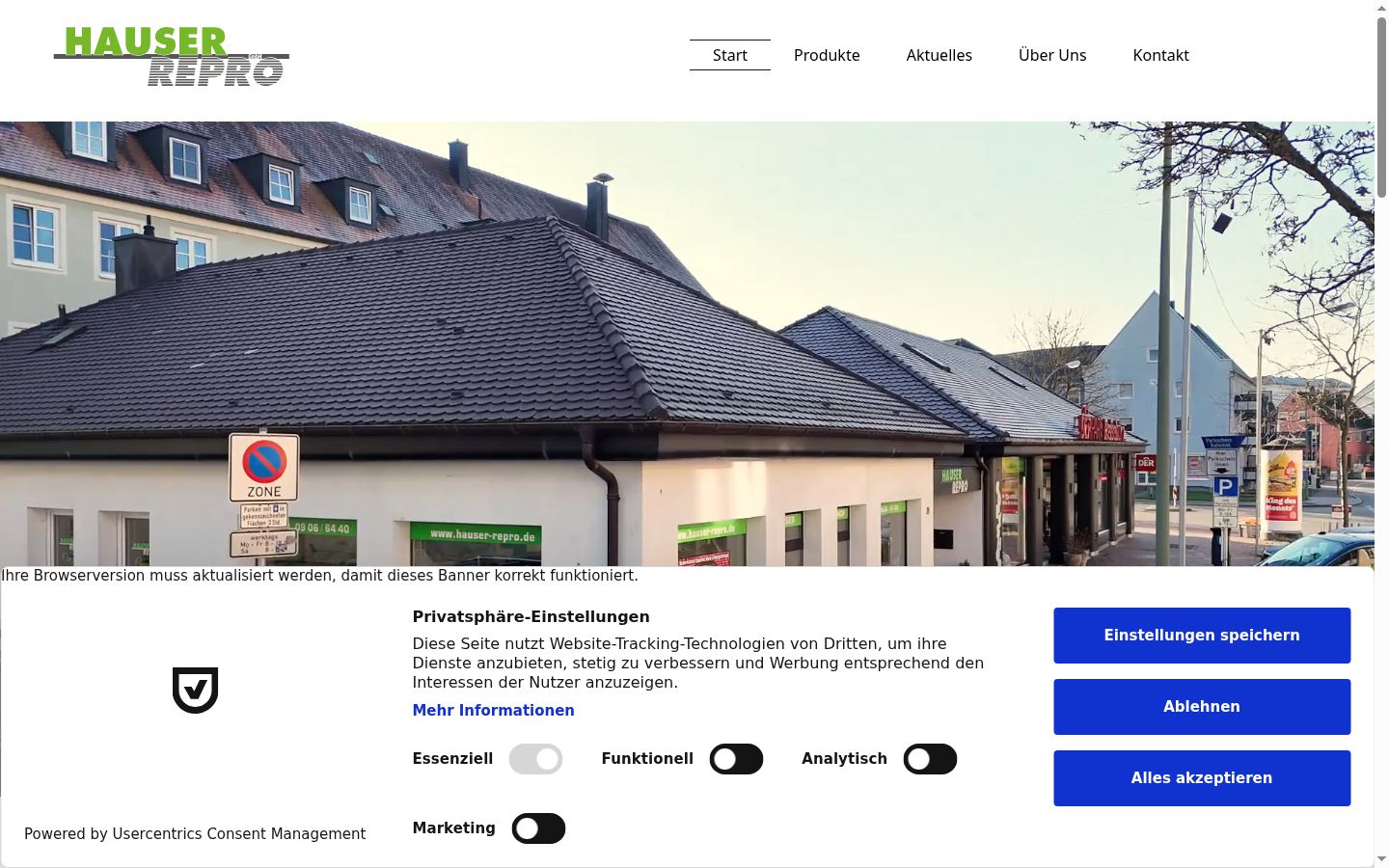 Screenshot del banner di consenso mostrato prima di qualsiasi interazione