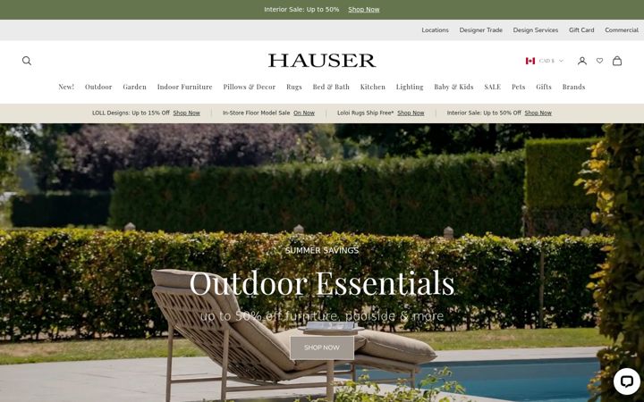 Screenshot of hauserstores.com