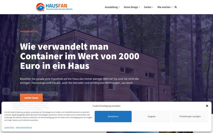Screenshot of hausfan.com