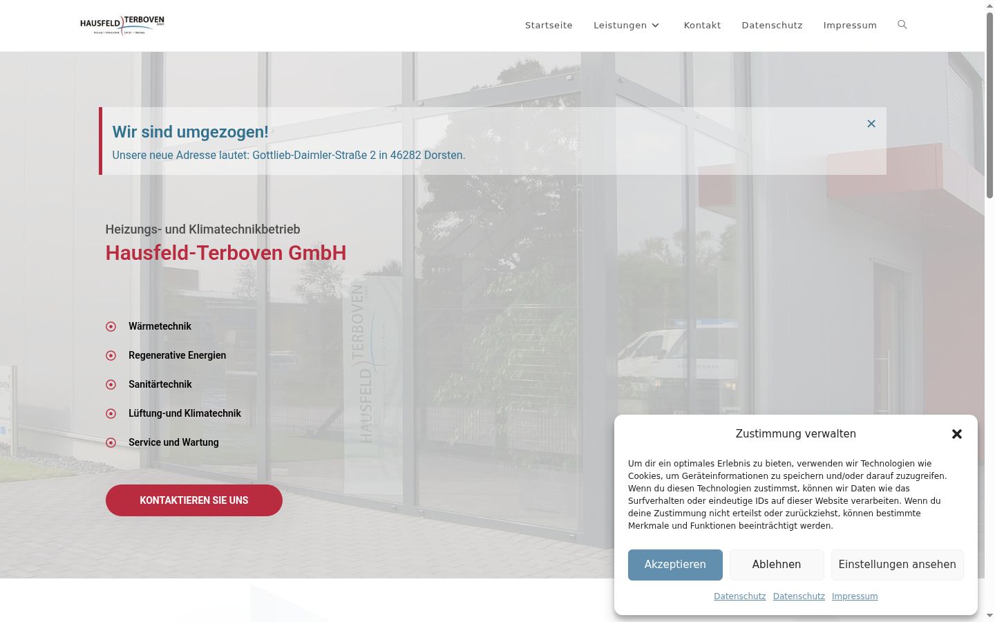 Screenshot del banner di consenso mostrato prima di qualsiasi interazione
