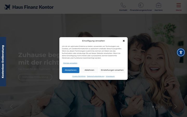 Screenshot of hausfinanzkontor.de
