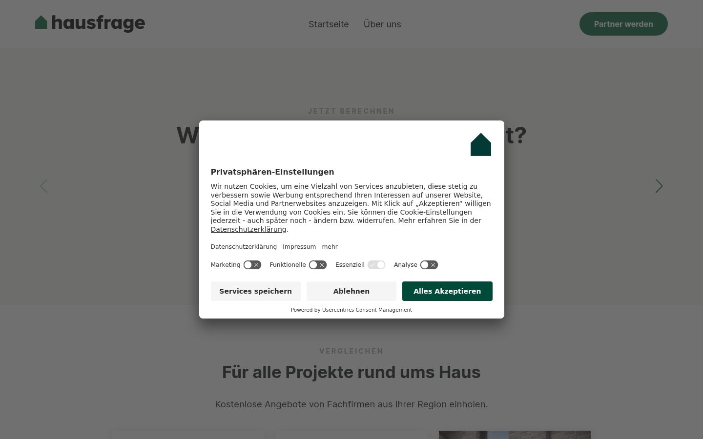 Screenshot of the consent banner shown before any interaction