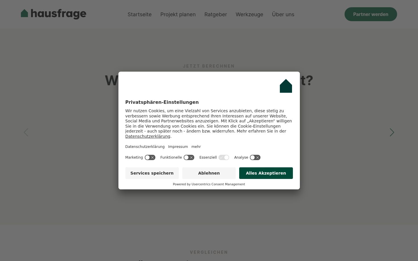 Screenshot del banner di consenso mostrato prima di qualsiasi interazione