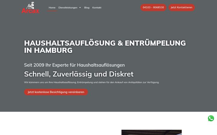 Screenshot di haushaltsaufloesung-arcax.de