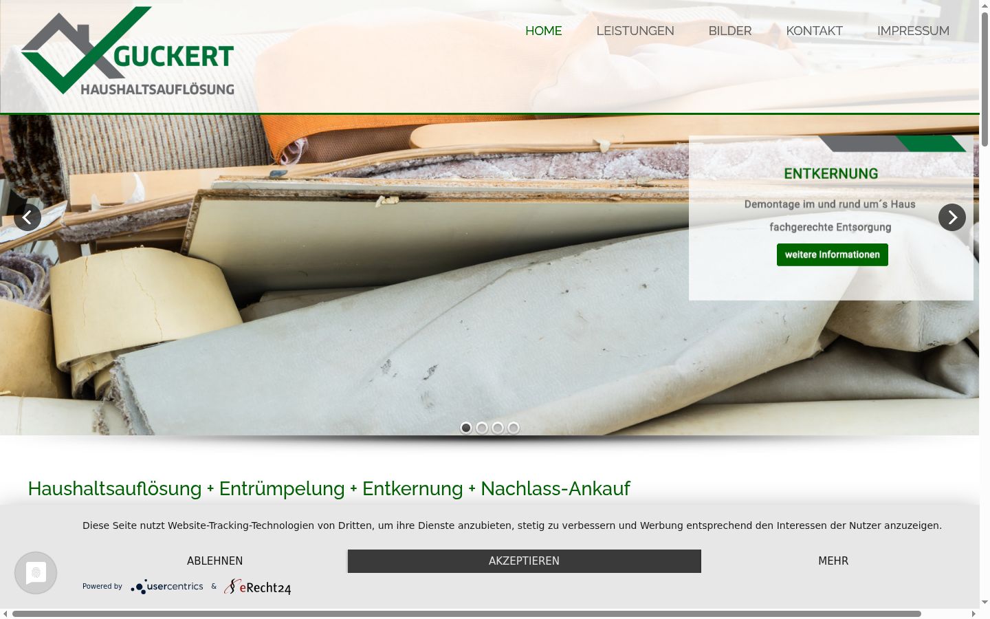 Screenshot del banner di consenso mostrato prima di qualsiasi interazione