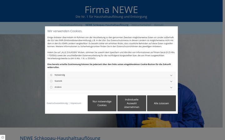 Screenshot di haushaltsaufloesung-newe.de