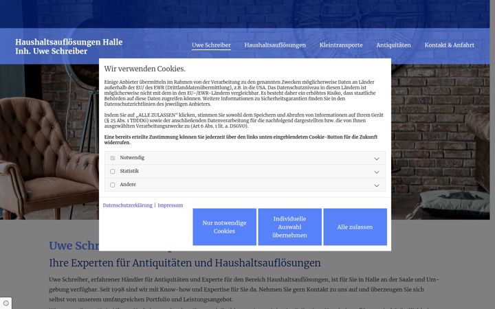 Screenshot of haushaltsaufloesungen-halle.de