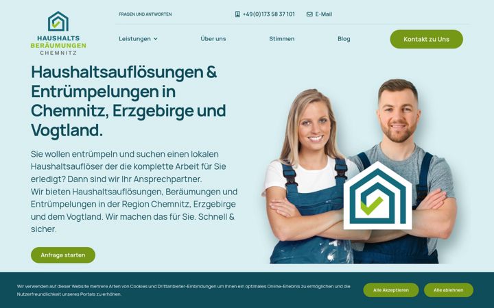 Screenshot di haushaltsberaeumung-chemnitz.de