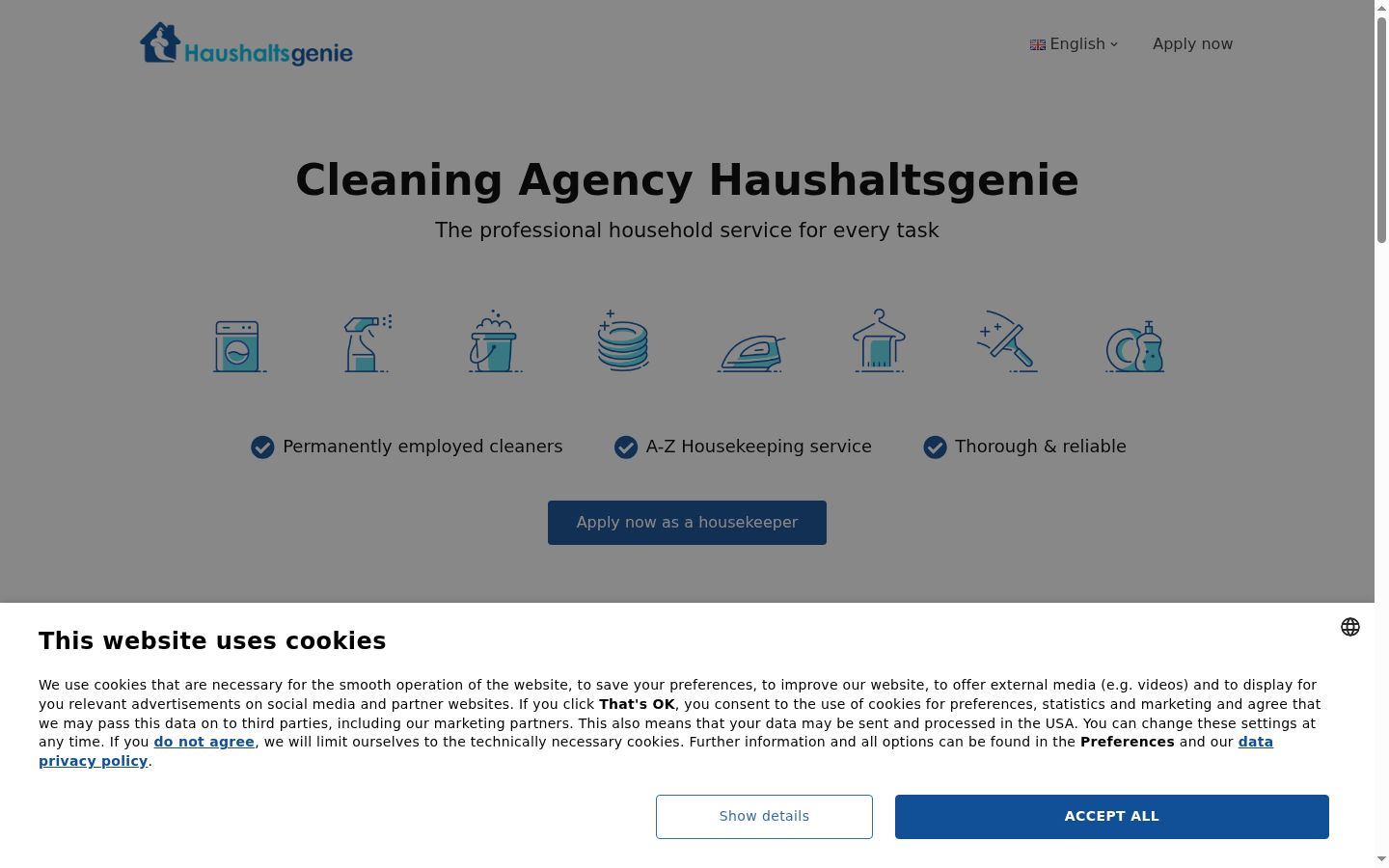 Screenshot del banner di consenso mostrato prima di qualsiasi interazione